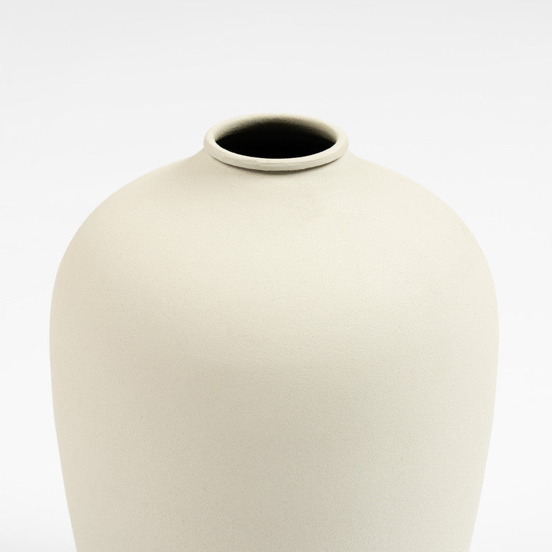 Off White Metal Vase 18cm